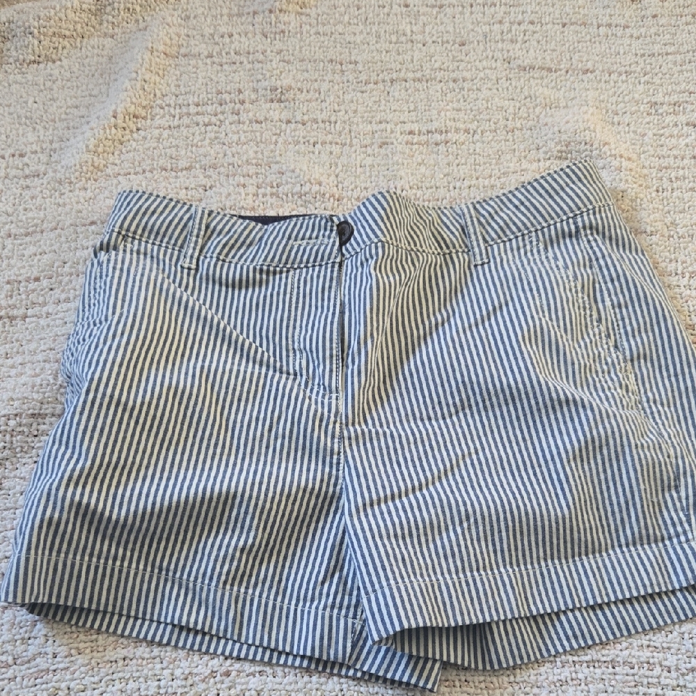 Boden Blue and White Striped Women's Shorts